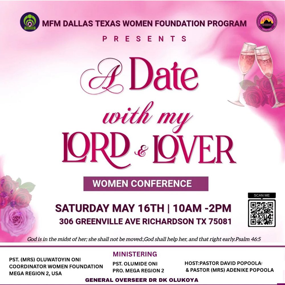 Women Conference Dallas flyer — Saturday May 16, 2026