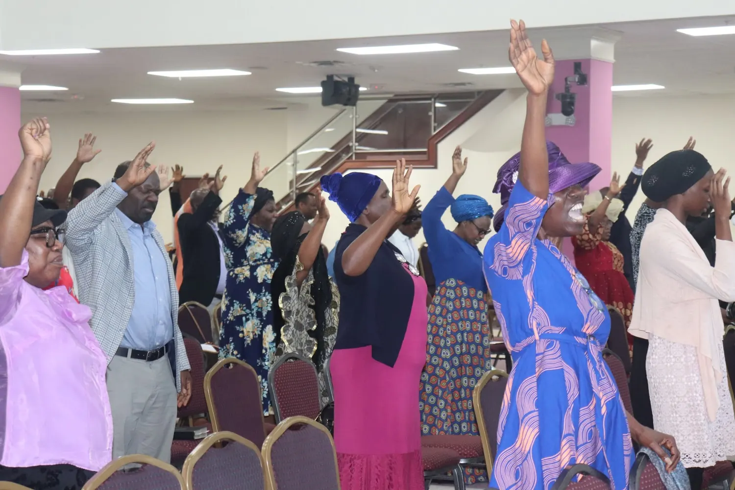Congregation worshipping