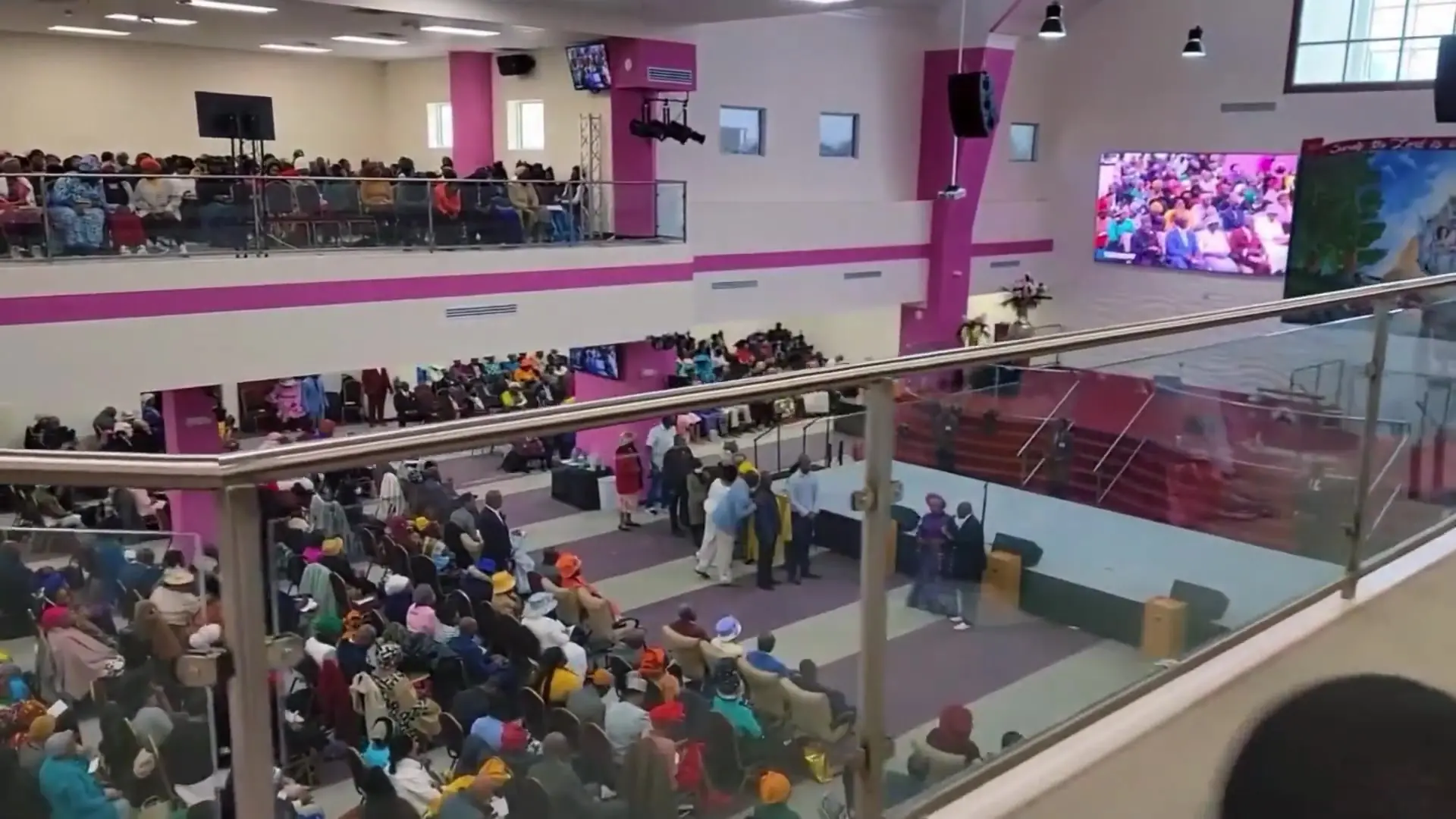 A full sanctuary in worship at an MFM Mega Region 2 service